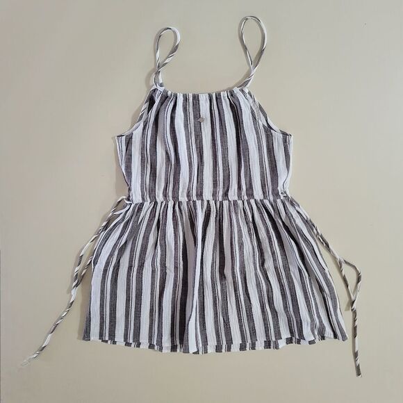 Calia Varigated Stripe Split Neck Halter Swim Cover-Up Mini Dress - Picture 9 of 10